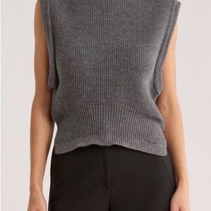 Jason Wu Gray Sleeveless Turtleneck Knit Sweater
